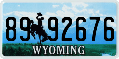 WY license plate 8992676