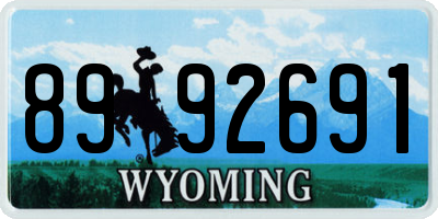 WY license plate 8992691