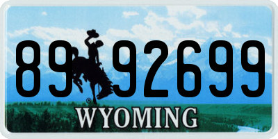 WY license plate 8992699