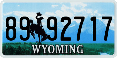 WY license plate 8992717