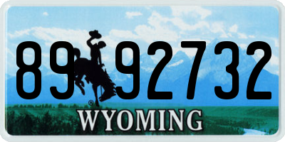 WY license plate 8992732