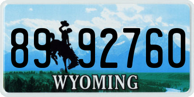 WY license plate 8992760
