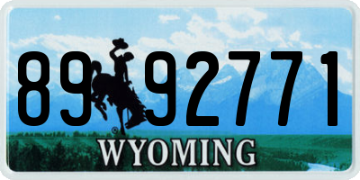 WY license plate 8992771