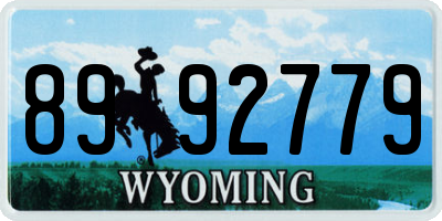 WY license plate 8992779