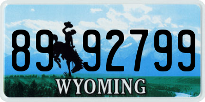 WY license plate 8992799