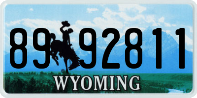 WY license plate 8992811