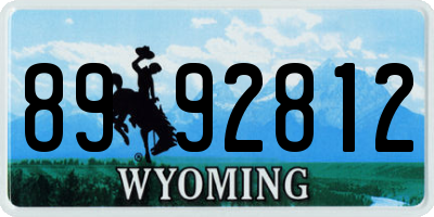WY license plate 8992812