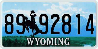 WY license plate 8992814