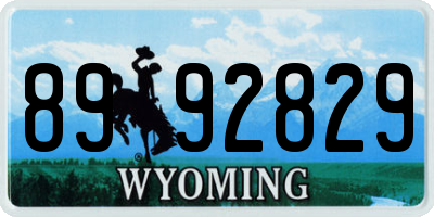 WY license plate 8992829