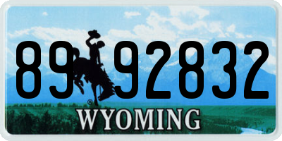 WY license plate 8992832