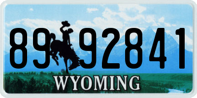 WY license plate 8992841