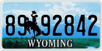 WY license plate 8992842