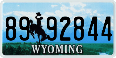 WY license plate 8992844