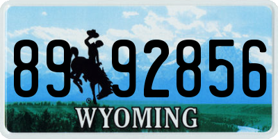 WY license plate 8992856