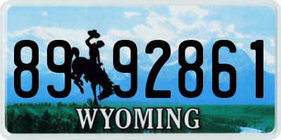 WY license plate 8992861