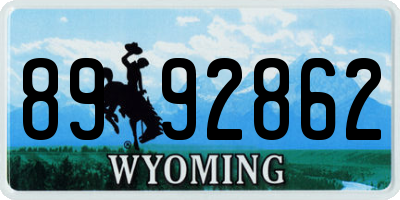 WY license plate 8992862