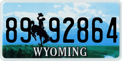 WY license plate 8992864