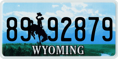 WY license plate 8992879