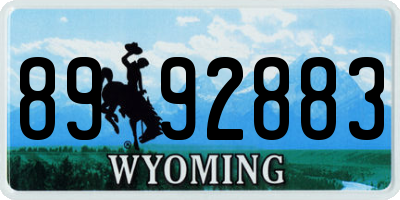 WY license plate 8992883