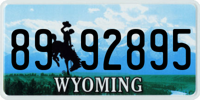 WY license plate 8992895