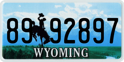 WY license plate 8992897