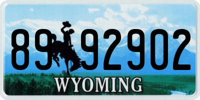WY license plate 8992902
