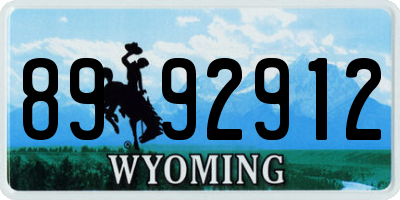 WY license plate 8992912