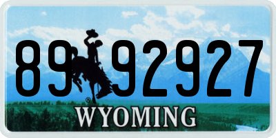 WY license plate 8992927