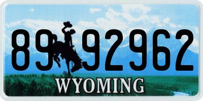 WY license plate 8992962