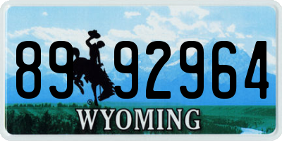 WY license plate 8992964