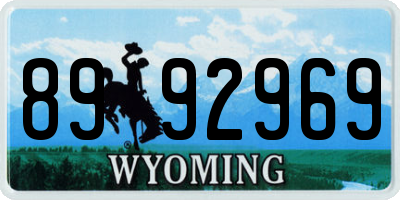 WY license plate 8992969