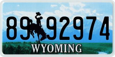 WY license plate 8992974
