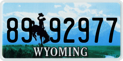 WY license plate 8992977