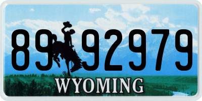 WY license plate 8992979