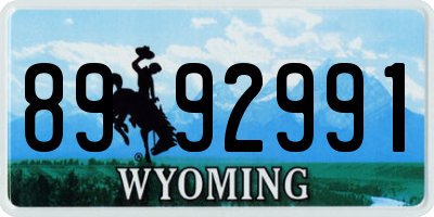 WY license plate 8992991