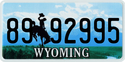 WY license plate 8992995