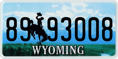 WY license plate 8993008