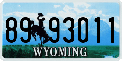 WY license plate 8993011