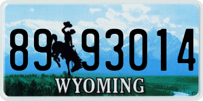 WY license plate 8993014