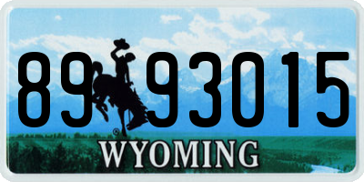 WY license plate 8993015