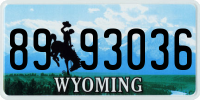 WY license plate 8993036