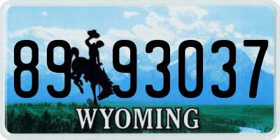WY license plate 8993037