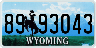 WY license plate 8993043