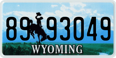 WY license plate 8993049