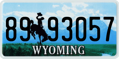 WY license plate 8993057