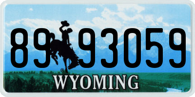 WY license plate 8993059