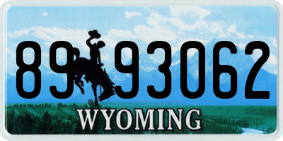 WY license plate 8993062