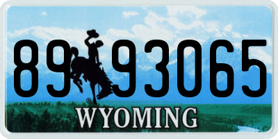 WY license plate 8993065