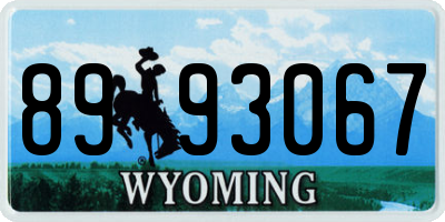 WY license plate 8993067