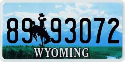 WY license plate 8993072